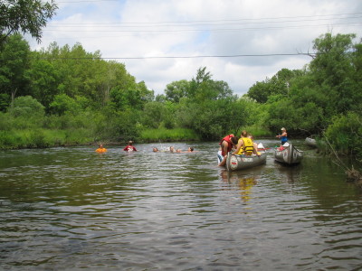 Youth 2013 Summer canoeing down stream fun